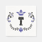 Crown Wreath Monogram 'T' Serviette (Vorderseite)