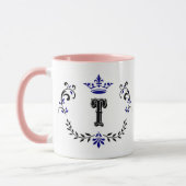 Crown Wreath Monogram 'T' Tasse (Links)