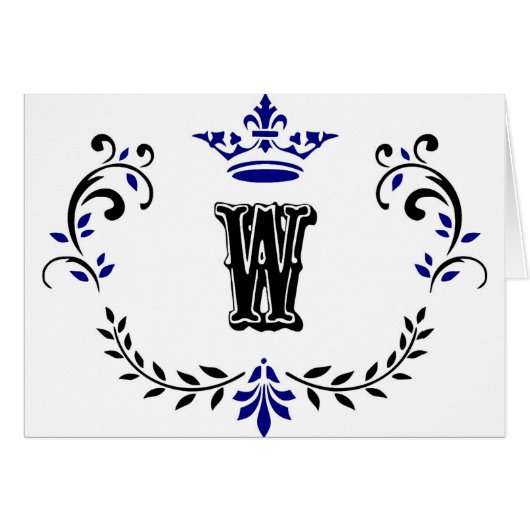 Crown Wreath Monogram 'W' (Vorderseite (Horizontal))