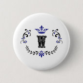 Crown Wreath Monogram 'W' Button (Vorderseite)