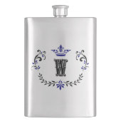 Crown Wreath Monogram 'W' Flachmann (Vorderseite)