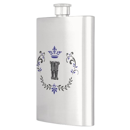 Crown Wreath Monogram 'W' Flachmann (Links)