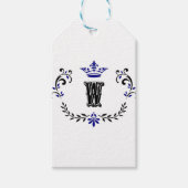 Crown Wreath Monogram 'W' Geschenkanhänger (Vorderseite)