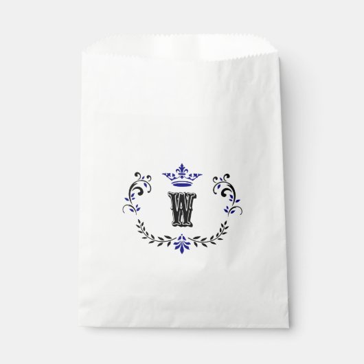 Crown Wreath Monogram 'W' Geschenktütchen (Vorderseite)
