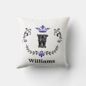 Crown Wreath Monogram 'W' Kissen (Rückseite)