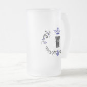 Crown Wreath Monogram 'W' Mattglas Bierglas (VorderseiteRechts)