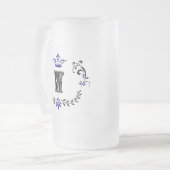 Crown Wreath Monogram 'W' Mattglas Bierglas (Vorderseite Links)