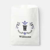 Crown Wreath Monogram "W" Personalisiert Geschenktütchen (Vorderseite)