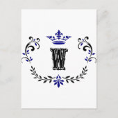 Crown Wreath Monogram 'W' Postkarte (Vorderseite)