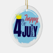 Crowned 4th Of July Keramik Ornament (Rechts)