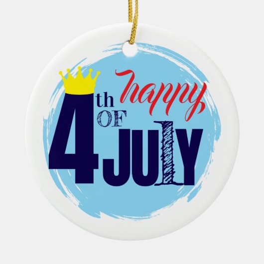Crowned 4th Of July Keramik Ornament (Vorne)