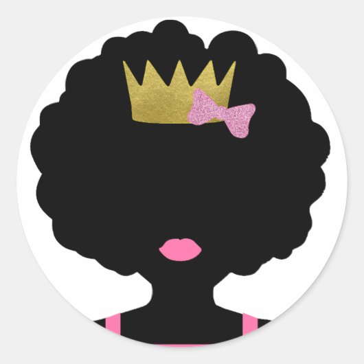 Crowned Afro Girl Sticker (Vorderseite)