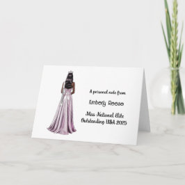 Crowned Beauty Queen Custom Stationery Mitteilungs Dankeskarte