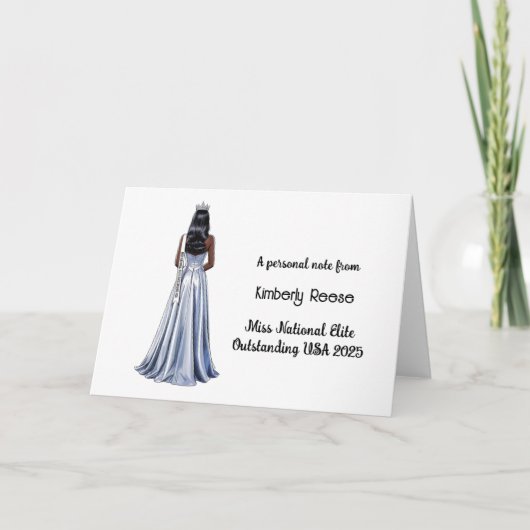 Crowned Beauty Queen Custom Stationery Mitteilungs Dankeskarte (Vorderseite)