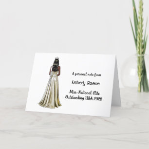 Crowned Beauty Queen Custom Stationery Mitteilungs Dankeskarte
