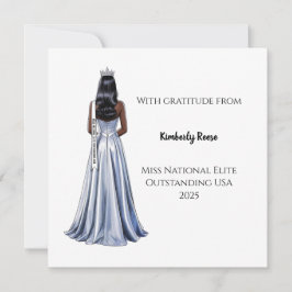 Crowned Beauty Queen Flat Thank You Card Dankeskarte