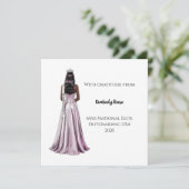 Crowned Beauty Queen Flat Thank You Card Dankeskarte (Stehend Vorderseite)