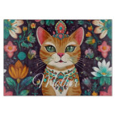 Crowned Bejewelled Cat Schneidebrett (Vorderseite)