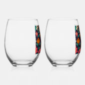 Crowned Bejewelled Cat Weinglas Ohne Stiel (Rechts)