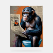 Crowned Chimp Royalty - Fun Pop Kunst, Dichtung un Acrylschild (Vorderseite)