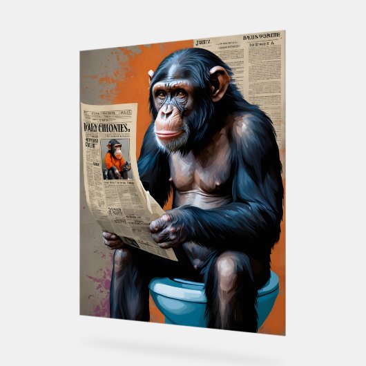 Crowned Chimp Royalty - Fun Pop Kunst, Dichtung un Acrylschild (Winkel)