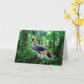 Crowned Crane Geburtstag Karte (Gelbe Blume)