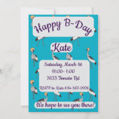 Crowned Cranes Happy Birthday Einladung (Vorderseite)