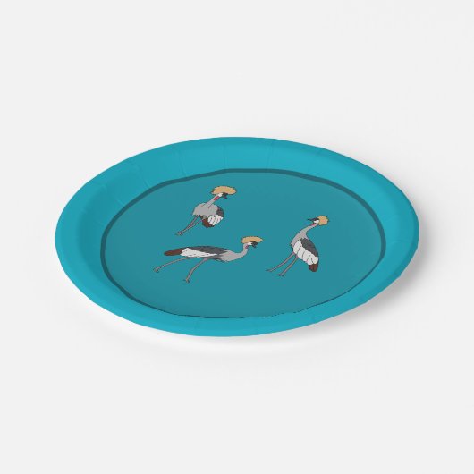 Crowned Cranes Pappteller (Schrägansicht)