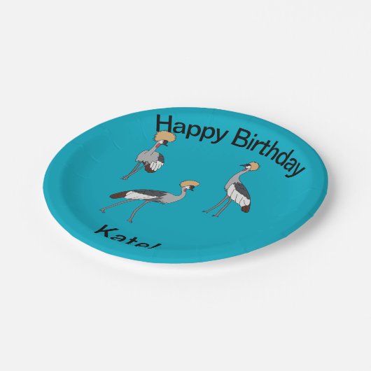 Crowned Cranes Pappteller (Schrägansicht)