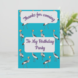 Crowned Cranes Thank you Card Einladung