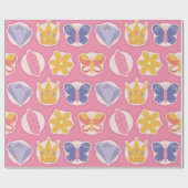 Crowned Elegance Pattern Geschenkpapier (Flach)