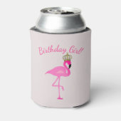 Crowned Flamingo Birthday Girl Can Cooler Dosenkühler (Kanne Rückseite)