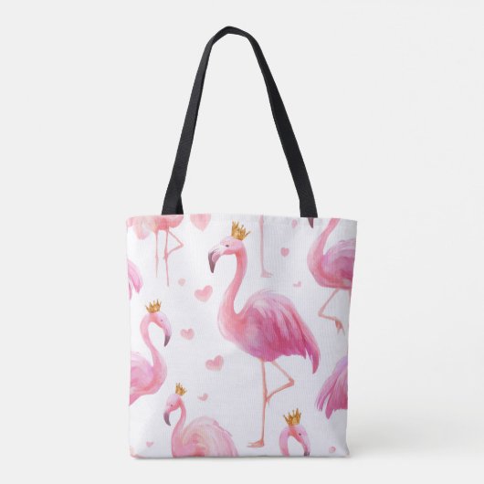 Crowned Flamingo – Luxe Island Vibes Tote Tasche (Rückseite)