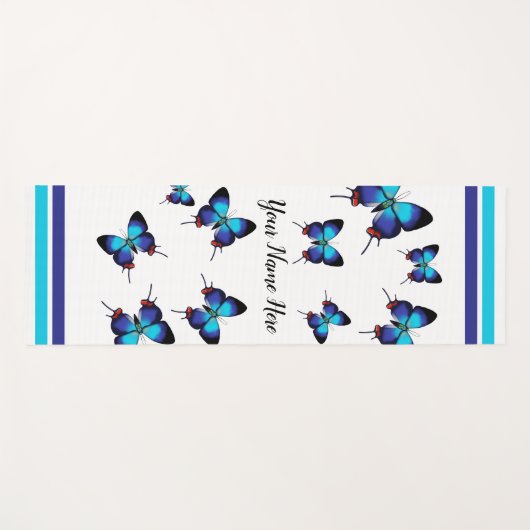 Crowned Hairstreak - Blauer Schmetterling personal Yogamatte (Vorderseite (Horizontal))