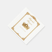 Crowned in Gold Royal Chair Birthday Party Serviette (Ecke)
