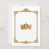 Crowned in Gold Royal Chair & Crown Wedding Einladung (Rückseite)