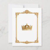 Crowned in Gold Royal Crown Elegant Wedding RSVP Einladung (Rückseite)