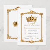 Crowned in Gold Royal Crown Elegant Wedding RSVP Einladung (Vorne/Hinten)