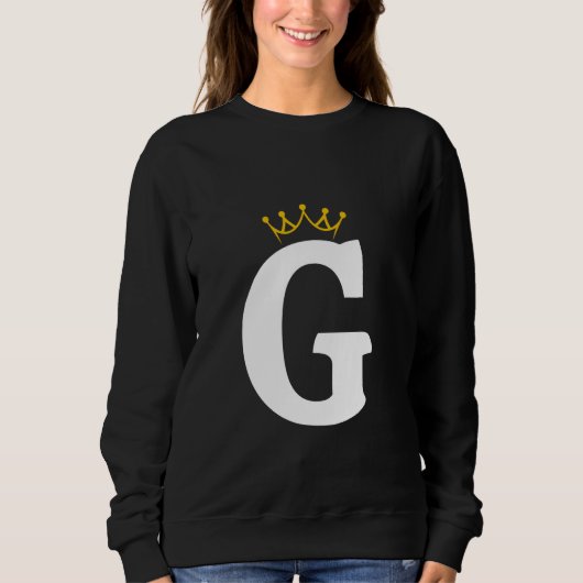 Crowned Letter G Monogram Design Sweatshirt (Vorderseite)