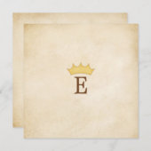 Crowned Monogram Personalisiert Märchenpapier Einladung (Vorne/Hinten)