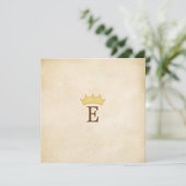 Crowned Monogram Personalisiert Märchenpapier Einladung (Stehend Vorderseite)