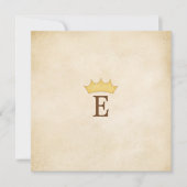 Crowned Monogram Personalisiert Märchenpapier Einladung (Vorderseite)