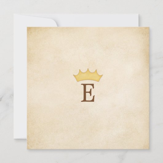Crowned Monogram Personalisiert Märchenpapier Einladung (Vorderseite)