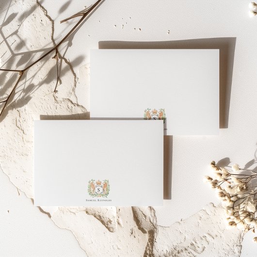 Crowned Monogram | Personalisierter Gentleman Mitteilungskarte