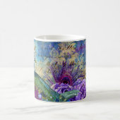 Crowned Peacock Blue und Lila Floral Kaffeetasse (Mittel)