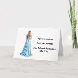 Crowned Queen Blonde Custom Stationery Mitteilungs Dankeskarte