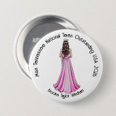 Crowned Queen Custom Pageant Button (Vorne & Hinten)