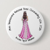 Crowned Queen Custom Pageant Button (Vorderseite)