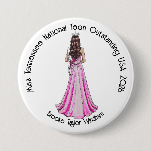 Crowned Queen Custom Pageant Button (Vorderseite)