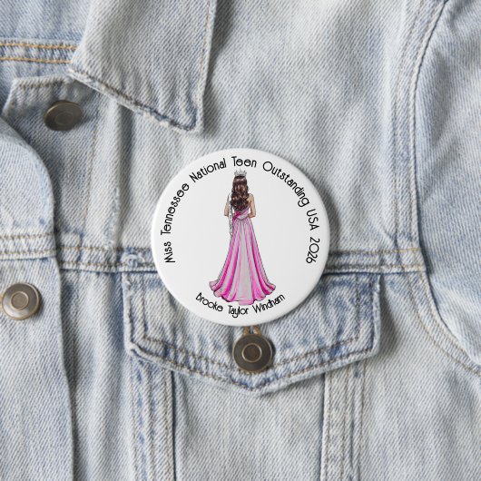 Crowned Queen Custom Pageant Button (Beispiel)